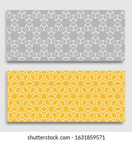 Seamless horizontal borders with repeating line texture. Geometric seamless lace patterns collection for banners, greeting cards or birthday invitations. Ethnic arabic, indian, turkish ornament