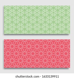 Seamless horizontal borders with repeating line texture. Geometric seamless lace patterns collection for banners, greeting cards or birthday invitations. Ethnic arabic, indian, turkish ornament