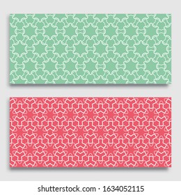 Seamless horizontal borders with repeating line texture. Geometric seamless lace patterns collection for banners, greeting cards or birthday invitations. Ethnic arabic, indian, turkish ornament
