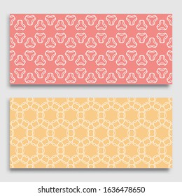 Seamless horizontal borders with repeating line texture. Geometric seamless lace patterns collection for banners, greeting cards or birthday invitations. Ethnic arabic, indian, turkish ornament