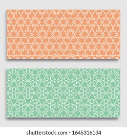Seamless horizontal borders with repeating line texture. Geometric seamless lace patterns collection for banners, greeting cards or birthday invitations. Ethnic arabic, indian, turkish ornament