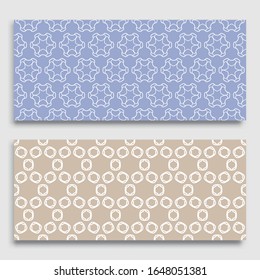 Seamless horizontal borders with repeating line texture. Geometric seamless lace patterns collection for banners, greeting cards or birthday invitations. Ethnic arabic, indian, turkish ornament
