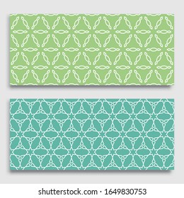 Seamless horizontal borders with repeating line texture. Geometric seamless lace patterns collection for banners, greeting cards or birthday invitations. Ethnic arabic, indian, turkish ornament