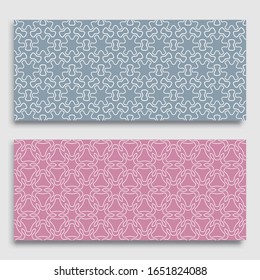 Seamless horizontal borders with repeating line texture. Geometric seamless lace patterns collection for banners, greeting cards or birthday invitations. Ethnic arabic, indian, turkish ornament