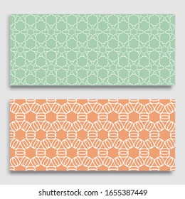 Bordes horizontales sin inconvenientes con textura de línea repetida. Colección de patrones de encajes geométricos sin fisuras para banners, tarjetas de felicitación o invitaciones de cumpleaños. Ornamento étnico árabe, indio, turco