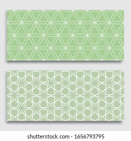 Seamless horizontal borders with repeating line texture. Geometric seamless lace patterns collection for banners, greeting cards or birthday invitations. Ethnic arabic, indian, turkish ornament