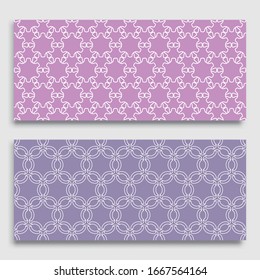 Seamless horizontal borders with repeating line texture. Geometric seamless lace patterns collection for banners, greeting cards or birthday invitations. Ethnic arabic, indian, turkish ornament