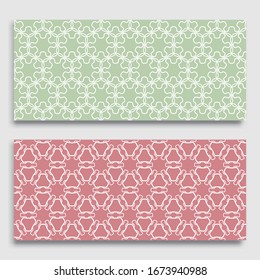 Bordes horizontales sin inconvenientes con textura de línea repetida. Colección de patrones de encajes geométricos sin fisuras para banners, tarjetas de felicitación o invitaciones de cumpleaños. Ornamento étnico árabe, indio, turco