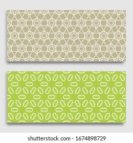 Bordes horizontales sin inconvenientes con textura de línea repetida. Colección de patrones de encajes geométricos sin fisuras para banners, tarjetas de felicitación o invitaciones de cumpleaños. Ornamento étnico árabe, indio, turco