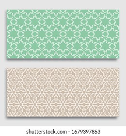 Seamless horizontal borders with repeating line texture. Geometric seamless lace patterns  