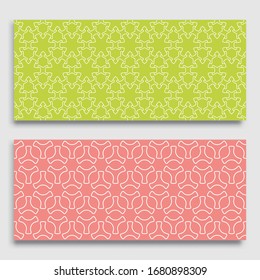 Seamless horizontal borders with repeating line texture. Geometric seamless lace patterns collection for banners, greeting cards or birthday invitations. Ethnic arabic, indian, turkish ornament