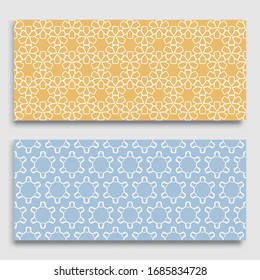 Seamless horizontal borders with repeating line texture. Geometric seamless lace patterns collection for banners, greeting cards or birthday invitations. Ethnic arabic, indian, turkish ornament