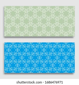 Seamless horizontal borders with repeating line texture. Geometric seamless lace patterns collection for banners, greeting cards or birthday invitations. Ethnic arabic, indian, turkish ornament