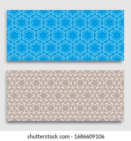Seamless horizontal borders with repeating line texture. Geometric seamless lace patterns collection for banners, greeting cards or birthday invitations. Ethnic arabic, indian, turkish ornament