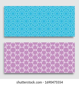 Seamless horizontal borders with repeating line texture. Geometric seamless lace patterns collection for banners, greeting cards or birthday invitations. Ethnic arabic, indian, turkish ornament