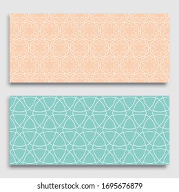 Nahtlose horizontale Ränder mit sich wiederholender Zeilenstruktur. Geometrische Kollektion nahtloser Spitzenmuster für Banner, Grußkarten oder Geburtstagseinladungen. Arabische Ethnische, indische, türkische Ornamente