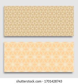 Seamless horizontal borders with repeating line texture. Geometric seamless lace patterns collection for banners, greeting cards or birthday invitations. Ethnic arabic, indian, turkish ornament