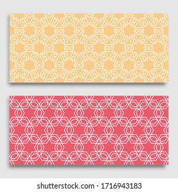 Seamless horizontal borders with repeating line texture. Geometric seamless lace patterns collection for banners, greeting cards or birthday invitations. Ethnic arabic, indian, turkish ornament