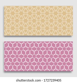 Seamless horizontal borders with repeating line texture. Geometric seamless lace patterns collection for banners, greeting cards or birthday invitations. Ethnic arabic, indian, turkish ornament