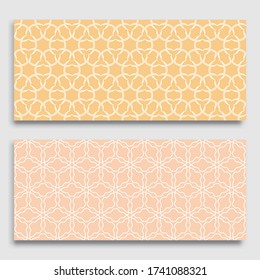 Bordes horizontales sin inconvenientes con textura de línea repetida. Colección de patrones de encaje geométricos sin fisuras para banners, tarjetas de felicitación o invitaciones de cumpleaños. Ornamento étnico árabe, indio, turco