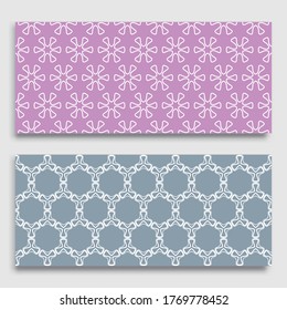 Bordes horizontales sin inconvenientes con textura de línea repetida. Colección de patrones de encaje geométricos sin fisuras para banners, tarjetas de felicitación o invitaciones de cumpleaños. Ornamento étnico árabe, indio, turco