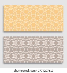 Seamless horizontal borders with repeating line texture. Geometric seamless lace patterns collection for banners, greeting cards or birthday invitations. Ethnic arabic, indian, turkish ornament