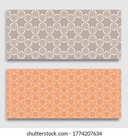Seamless horizontal borders with repeating line texture. Geometric seamless lace patterns collection for banners, greeting cards or birthday invitations. Ethnic arabic, indian, turkish ornament