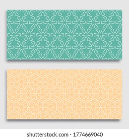 Seamless horizontal borders with repeating line texture. Geometric seamless lace patterns collection for banners, greeting cards or birthday invitations. Ethnic arabic, indian, turkish ornament