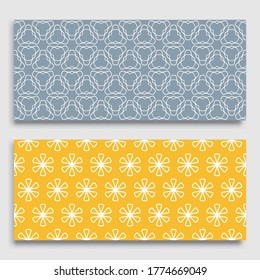 Seamless horizontal borders with repeating line texture. Geometric seamless lace patterns collection for banners, greeting cards or birthday invitations. Ethnic arabic, indian, turkish ornament