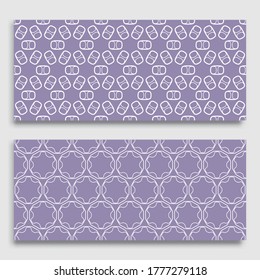 Seamless horizontal borders with repeating line texture. Geometric seamless lace patterns collection for banners, greeting cards or birthday invitations. Ethnic arabic, indian, turkish ornament