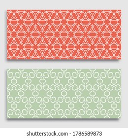 Bordes horizontales sin inconvenientes con textura de línea repetida. Colección de patrones de encaje geométricos sin fisuras para banners, tarjetas de felicitación o invitaciones de cumpleaños. Ornamento étnico árabe, indio, turco