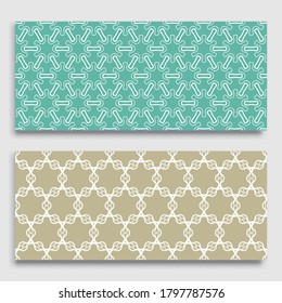 Seamless horizontal borders with repeating line texture. Geometric seamless lace patterns collection for banners, greeting cards or birthday invitations. Ethnic arabic, indian, turkish ornament