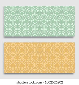 Bordes horizontales sin inconvenientes con textura de línea repetida. Colección de patrones de encaje geométricos sin fisuras para banners, tarjetas de felicitación o invitaciones de cumpleaños. Ornamento étnico árabe, indio, turco
