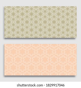Seamless horizontal borders with repeating line pattern. Geometric seamless lace patterns collection for banners, greeting cards or birthday invitations. Ethnic arabic, indian, turkish ornament