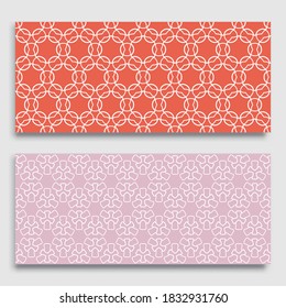 Seamless horizontal borders with repeating line texture. Geometric seamless lace patterns collection for banners, greeting cards or birthday invitations. Ethnic arabic, indian, turkish ornament