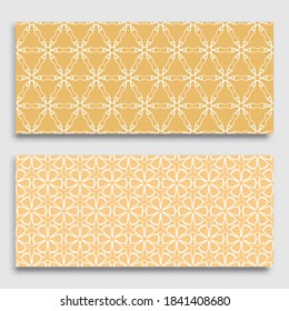 Seamless horizontal borders with repeating line texture. Geometric seamless lace patterns collection for banners, greeting cards or birthday invitations. Ethnic arabic, indian, turkish ornament