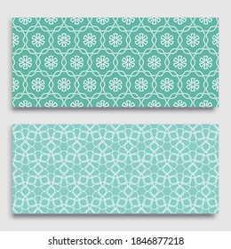 Seamless horizontal borders with repeating line texture. Geometric seamless lace patterns collection for banners, greeting cards or birthday invitations. Ethnic arabic, indian, turkish ornament