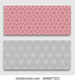 Bordes horizontales sin inconvenientes con textura de línea repetida. Colección de patrones de encaje geométricos sin fisuras para banners, tarjetas de felicitación o invitaciones de cumpleaños. Ornamento étnico árabe, indio, turco