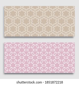 Seamless horizontal borders with repeating line texture. Geometric seamless lace patterns collection for banners, greeting cards or birthday invitations. Ethnic arabic, indian, turkish ornament