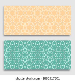Bordes horizontales sin inconvenientes con textura de línea repetida. Colección de patrones de encaje geométricos sin fisuras para banners, tarjetas de felicitación o invitaciones de cumpleaños. Ornamento étnico árabe, indio, turco