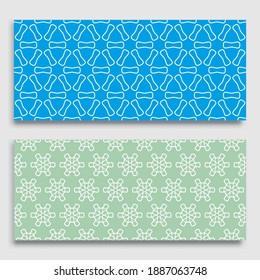 Seamless horizontal borders with repeating line texture. Geometric seamless lace patterns collection for banners, greeting cards or birthday invitations. Ethnic arabic, indian, turkish ornament
