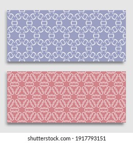 Seamless horizontal borders with repeating line texture. Geometric seamless lace patterns collection for banners, greeting cards or birthday invitations. Ethnic arabic, indian, turkish ornament