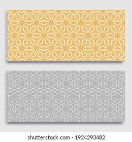 Seamless horizontal borders with repeating line texture. Geometric seamless lace patterns collection for banners, greeting cards or birthday invitations. Ethnic arabic, indian, turkish ornament