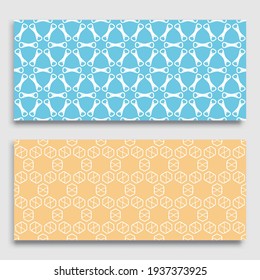 Seamless horizontal borders with repeating line texture. Geometric seamless lace patterns collection for banners, greeting cards or birthday invitations. Ethnic arabic, indian, turkish ornament