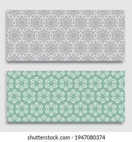 Seamless horizontal borders with repeating line texture. Geometric seamless lace patterns collection for banners, greeting cards or birthday invitations. Ethnic arabic, indian, turkish ornament