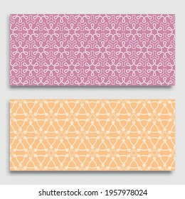 Seamless horizontal borders with repeating line texture. Geometric seamless lace patterns collection for banners, greeting cards or birthday invitations. Ethnic arabic, indian, turkish ornament