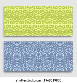 Seamless horizontal borders with repeating line texture. Geometric seamless lace patterns collection for banners, greeting cards or birthday invitations. Ethnic arabic, indian, turkish ornament