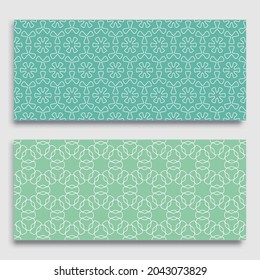 Seamless horizontal borders with repeating line texture. Geometric seamless lace patterns collection for banners, greeting cards or birthday invitations. Ethnic arabic, indian, turkish ornament