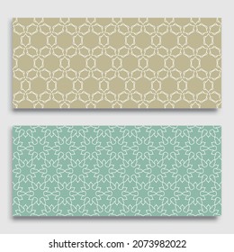 Seamless horizontal borders with repeating line texture. Geometric seamless lace patterns collection for banners, greeting cards or birthday invitations. Ethnic arabic, indian, turkish ornament