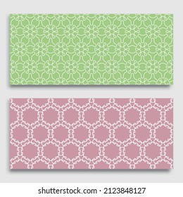 Seamless horizontal borders with repeating line texture. Geometric seamless lace patterns collection for banners, greeting cards or birthday invitations. Ethnic arabic, indian, turkish ornament